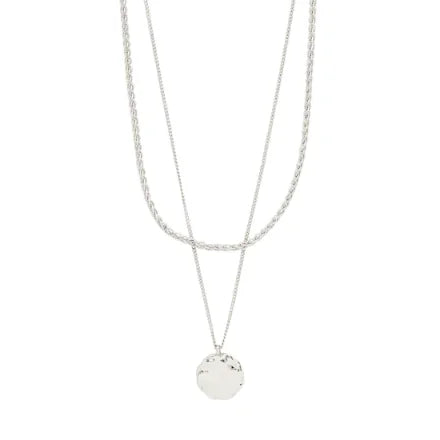 Pilgrim 632536001 Declan Necklace 2-In-1 Set, Silver-Plated