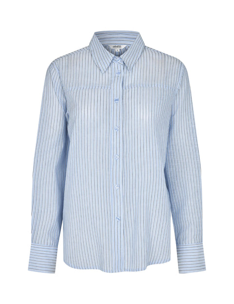 MBYM 63481331 Kretina Darena Stripe Shirt In Y26 Blue Brown Stripe