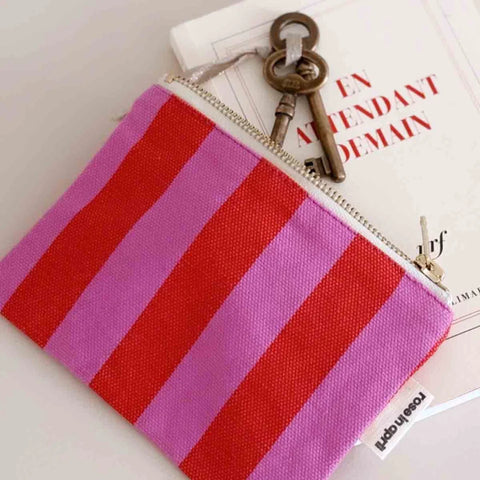 Rose In April Marie Purse Stripes Orchid / Tomato