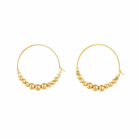 Altiplano JEA647 Handmade Brass Ball Hoop Earring