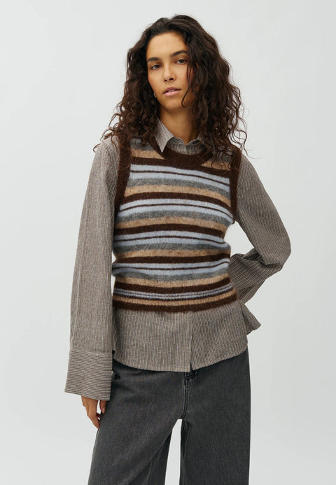 MBYM 64891281 Flavin Friday Stripe Knit In Y05 Friday Mutli Stripe Brown