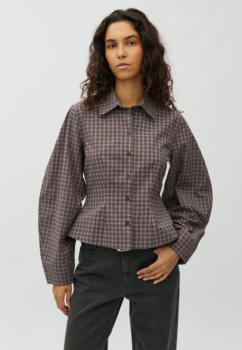 MBYM Letina Olivette Blouse In Y40 Mirage Check 65011343