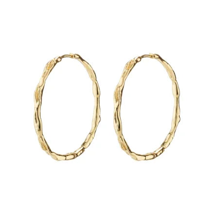 Pilgrim 662312063 Eddy Organic Shaped Maxi Hoops Gold-Plated