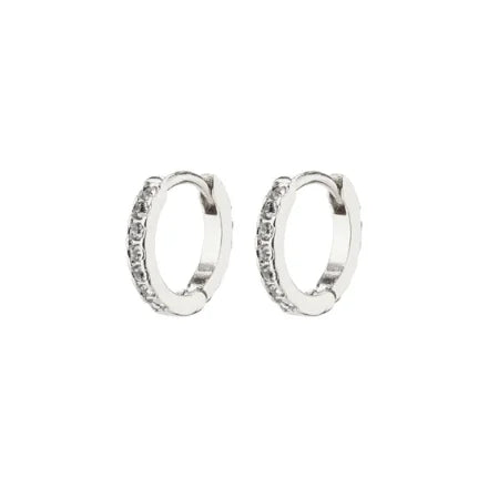 Pilgrim 672316023 Ebna Mini Crystal Huggie Hoops Silver-Plated