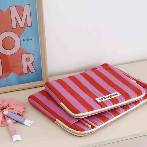 Rose In April Laptop Sleeve 13/14' Octave Stripes Orchid / Tomato