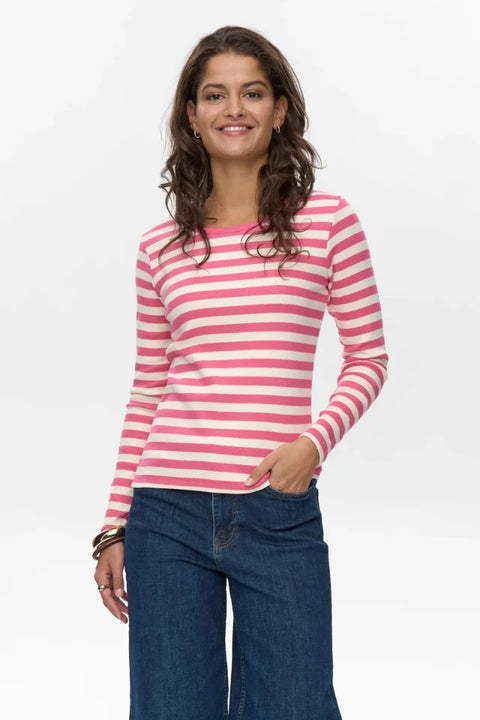 Numph Mixie Ls T-Shirt - Gots In Fandango Pink