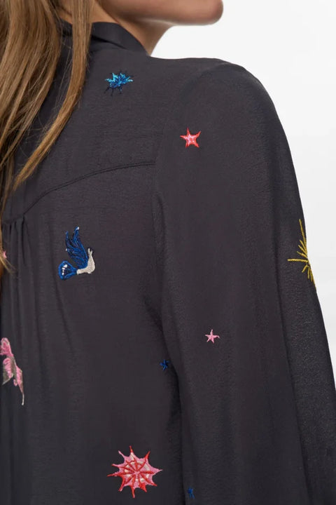 Numph Tekna Shirt In Obsidian