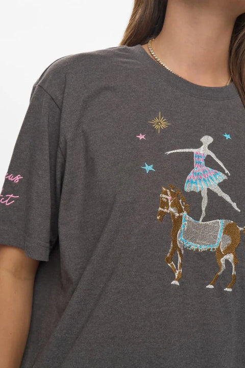 Numph Prima Oversize T-Shirt In Dark Grey Melange