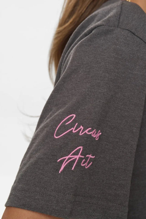 Numph Prima Oversize T-Shirt In Dark Grey Melange