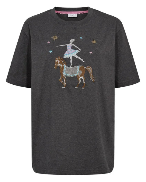 Numph Prima Oversize T-Shirt In Dark Grey Melange