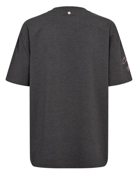 Numph Prima Oversize T-Shirt In Dark Grey Melange
