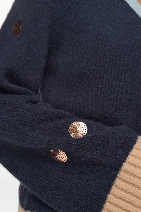 Numph Atmy Cardigan In Dark Sapphire