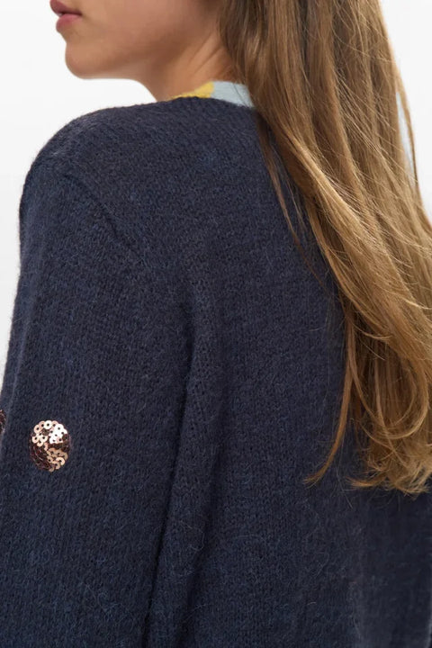 Numph Atmy Cardigan In Dark Sapphire