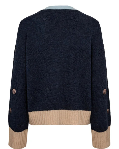 Numph Atmy Cardigan In Dark Sapphire