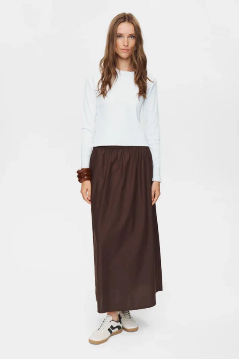 Numph Riley LS Cropped Tee In Bright White