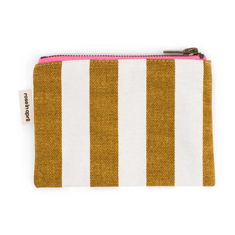 Rose In April Marie Purse Stripes Ecru and Caramel