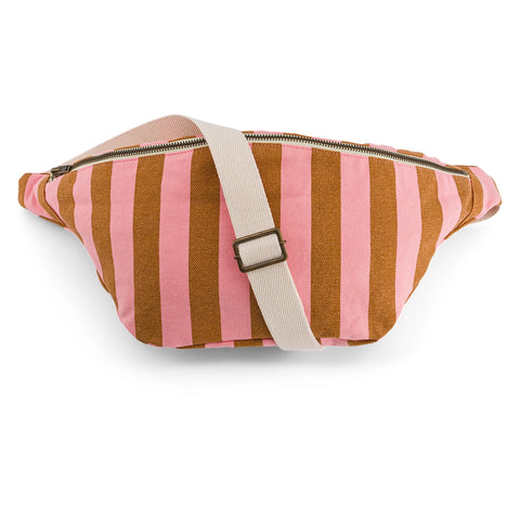 Rose In April Women Bum Bag Stripes Caramel /Strawberry