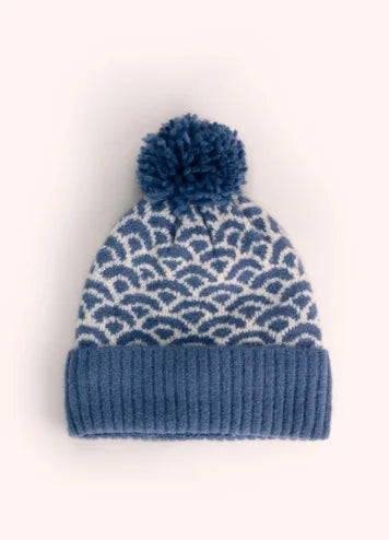Powder AGA1 Agatha Pompom Hat In Denim Mix