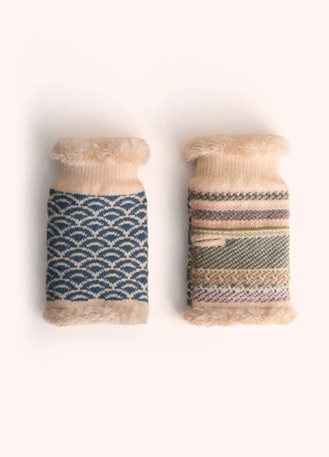 Powder AGA3 Agatha Wrist Warmers In Denim Mix
