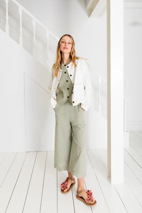 Bonté Aide Trouser In Green Gingham