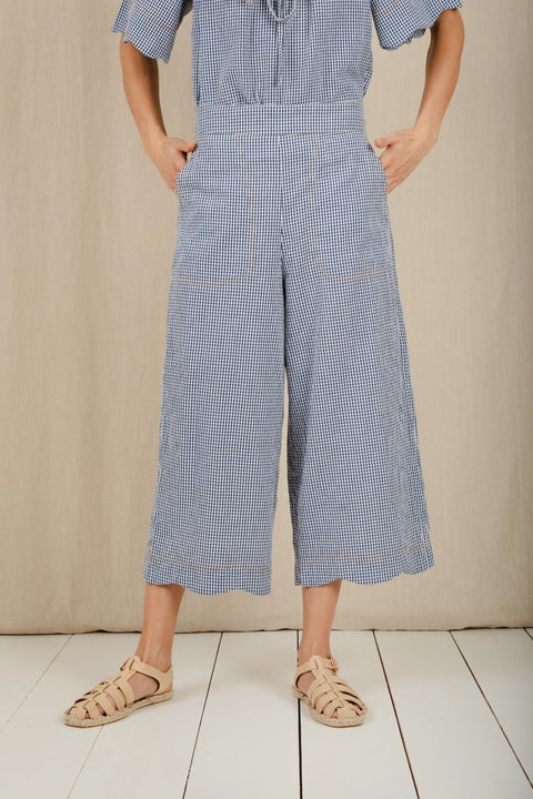 Bonte Aide Trouser In Navy Gingham