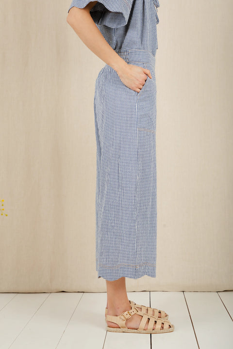Bonte Aide Trouser In Navy Gingham