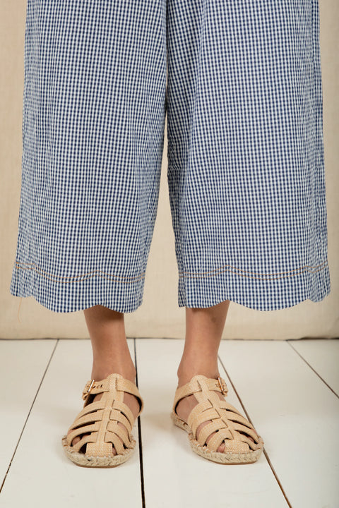Bonte Aide Trouser In Navy Gingham