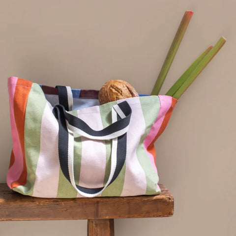 Caroline Gardner Gifts LBK103 Multi-Stripe Panels Tote Bag
