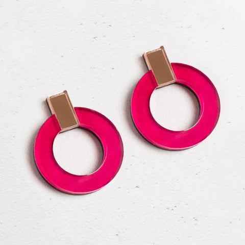 Natalie Owen AE3 Alex Earrings - Fluo Pink