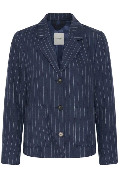 Part Two Alita Blazer Blue Nigh Pinstripe