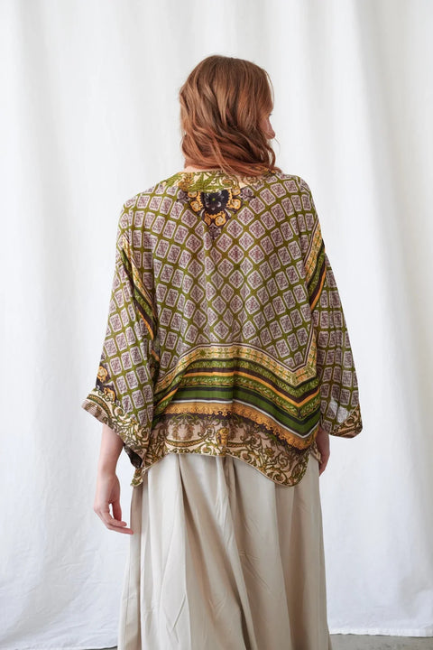 One Hundred Stars Amulet Green Kimono