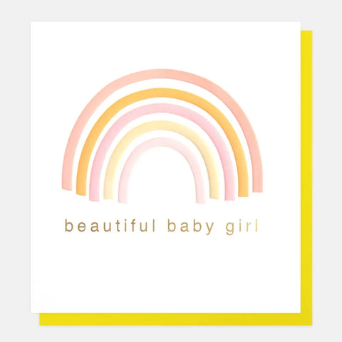 Caroline Gardner Cards BAB005 Beautiful Baby Girl Rainbow