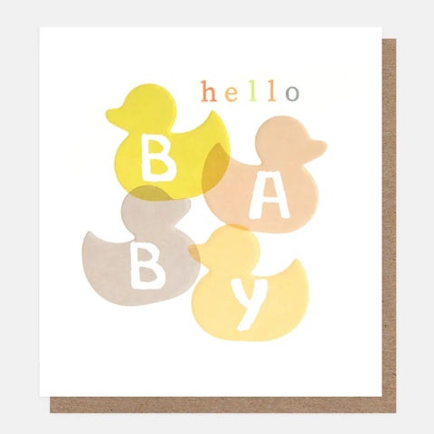 Caroline Gardner Cards BAB017 Hello Baby Rubber Ducks Card