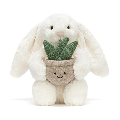 Jellycat BB3PLA Cream Bunny With Plant