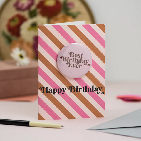 Oh Squirrel BC07-CC Best Birthday Ever' Birthday Badge Card