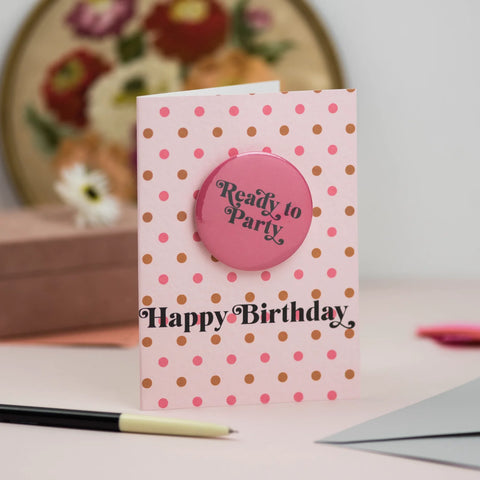 Oh Squirrel BC10-CC Ready to Party' Birthday Badge card