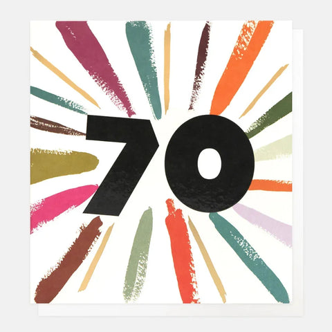 Caroline Gardner Cards BIG007 Age 70 Birthday Multicolour Burst