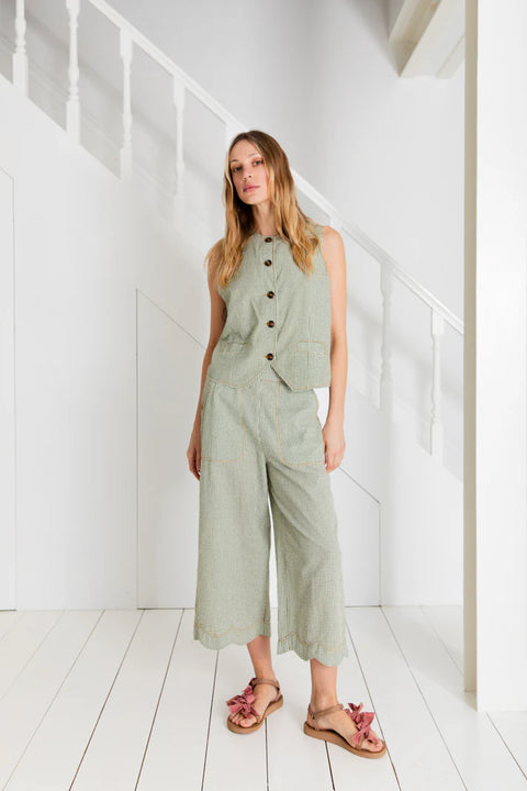 Bonté Aide Trouser In Green Gingham