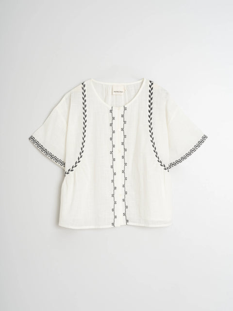 Indi & Cold BK245 S/S Blouse In Raw