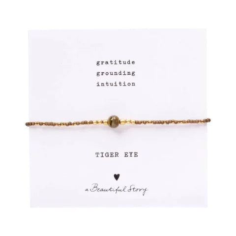 A Beautiful Story BL23325 Iris Card Tiger Eye Bracelet GC