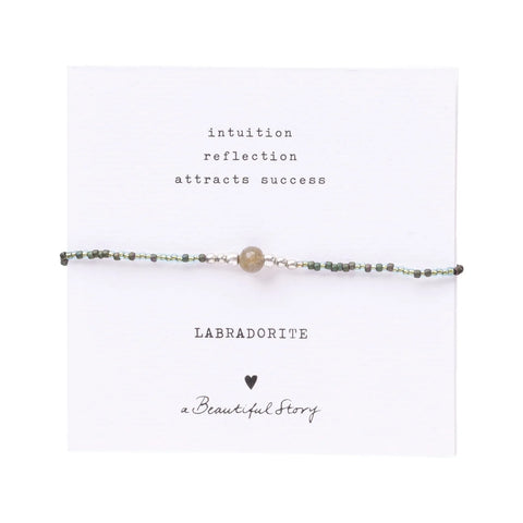 A Beautiful Story BL23329 Iris Card Labradorite Bracelet SC