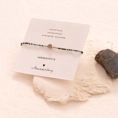 A Beautiful Story BL23329 Iris Card Labradorite Bracelet SC