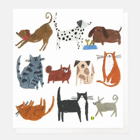 Caroline Gardner Gifts BLA010 Blank Mixed Cats And Dogs