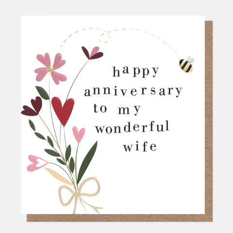 Caroline Gardner Cards BOB019 Happy Anniversary To My Wonderful Wife