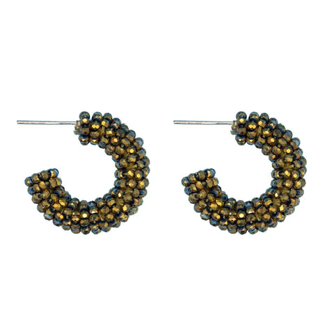 Narratives NLA474 Bronze Shimmer Mini Cluster Hoop Earrings