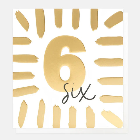 Caroline Gardner Cards BSH001 Gold Six With Border Card