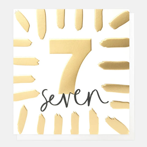 Caroline Gardner Cards BSH002 Gold Seven With Border Card