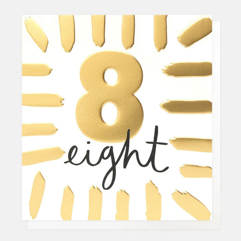 Caroline Gardner Cards BSH003 Gold Eight With Border Card