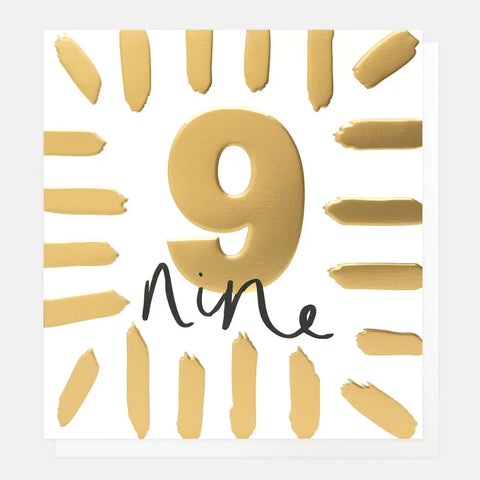 Caroline Gardner Cards BSH004 Gold Nine With Border Card
