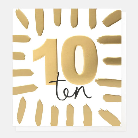 Caroline Gardner Cards BSH005 Gold Ten With Border Card